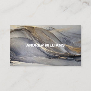 Carte De Visite Élégant professionnel Moderne Gris Or Géode Marbre