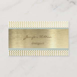 Carte De Visite Elégant professionnel moderne luxe chevron or