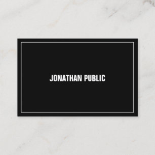 Carte De Visite Élégant Professionnel Moderne Noir Blanc Simple To