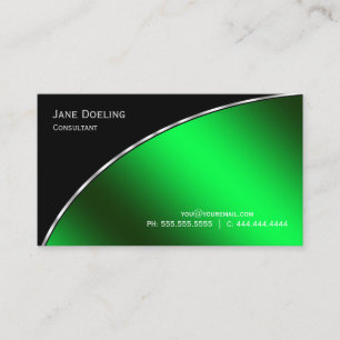 Carte De Visite Élégant professionnel moderne noir brillant vert