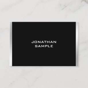 Carte De Visite Élégant Professionnel Moderne Noir Et Argent