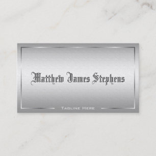 Carte De Visite Élégant professionnel moderne Silver Metallic EU
