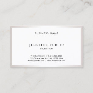 Carte De Visite Élégant Professionnel Moderne Simple Argent Blanc