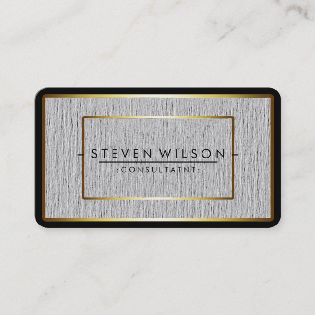 Carte De Visite Élégant professionnel moderne subtil or ordinaire (Devant)