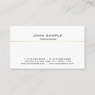 Carte De Visite Élégant professionnel moderne White Gold Simple