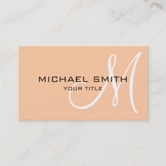 Carte De Visite Élégant professionnel Monogramme Pêche simple