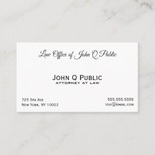 Carte De Visite Élégant professionnel simple Avocat au cabinet d'a