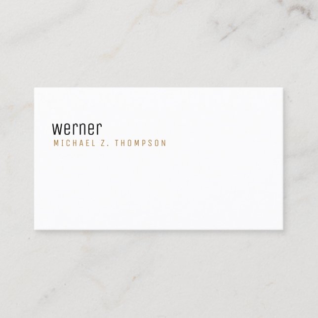 Carte De Visite élégant professionnel simple blanc (Devant)