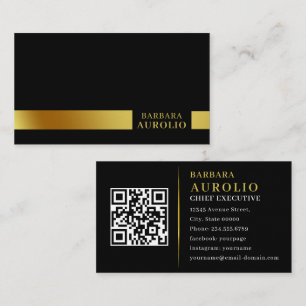 Carte De Visite Élégant professionnel simple minimaliste QR de lux