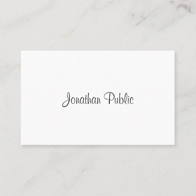 Carte De Visite Élégant Professionnel Simple Modèle Calligraphie (Devant)