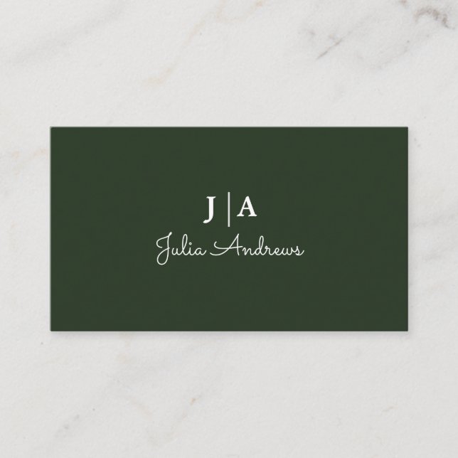 Carte De Visite Élégant Professionnel Simple Monogramme Minimal Ve (Devant)