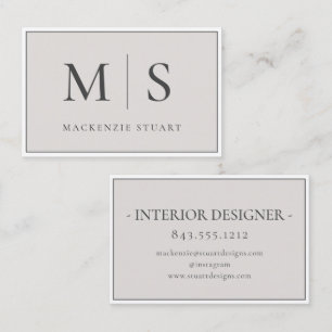 Carte De Visite Élégant Professionnel Simple Monogramme Minimalist