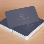 Carte De Visite Élégant professionnel simple Monogramme minimalist<br><div class="desc">Carte de visite moderne élégant avec votre monogramme sur le devant dans une mise en page de typographie haut de gamme. Personnalisation professionnelle et simple. Voici la version ivoire et bleu marine.</div>
