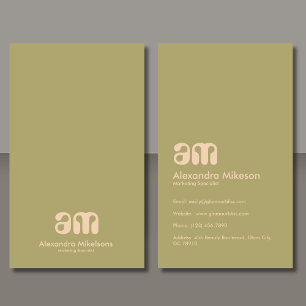 Carte De Visite Élégant professionnel simple Monogramme minimalist