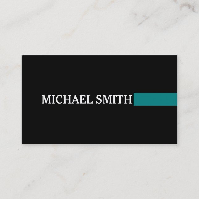 Carte De Visite Élégant professionnel Turquoise moderne Noir clair (Devant)