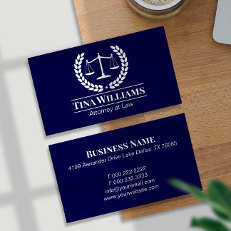 Carte De Visite Elegant Purple Scales of Justice Attorney