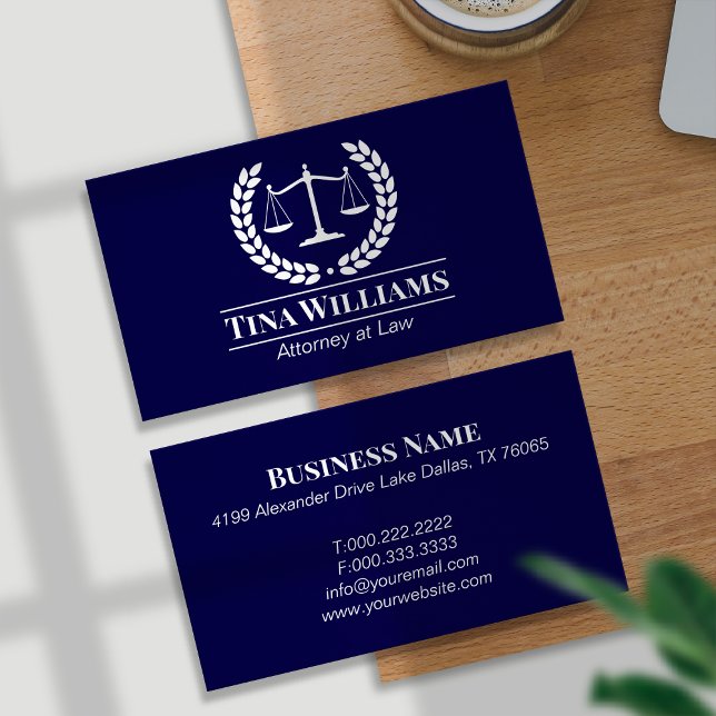 Carte De Visite Elegant Purple Scales of Justice Attorney (Créateur téléchargé)