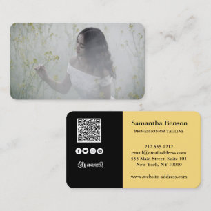 Carte De Visite Élégant QR Code moderne Photo Social Media Icons