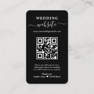 Carte De Visite Elegant QR Code Photo Mariage Site Web