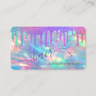 Carte De Visite Elégant Rainbow Drivers Ciseaux Holographique Opal