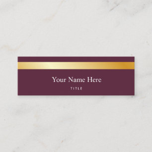 Carte de visite élégant rayé d'or moderne mini