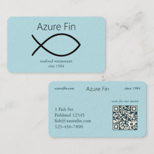 Carte De Visite Elégant restaurant de fruits de mer   Logo de pois