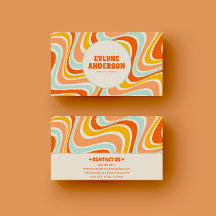 Elégant Retro Orange Bleu Jaune les années 70 Boho