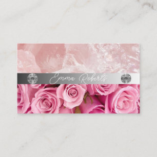 Carte De Visite Elégant Rose Aquarelle rose