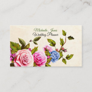 Carte De Visite Élégant Rose designer Planner Florist
