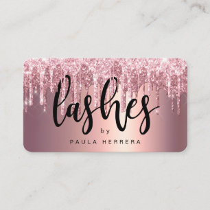 Carte De Visite Élégant rose en cuivre parties scintillant en or