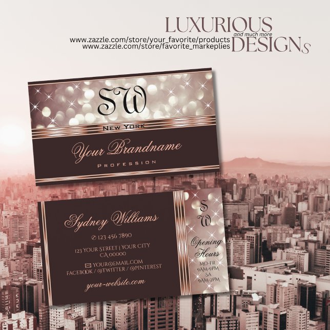 Carte De Visite Elégant Rose Gold Burgundy Parties scintillant Eto (Créateur téléchargé)