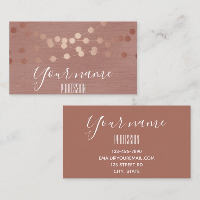 Carte De Visite Élégant Rose Gold Classy Simple (Devant / Derrière)