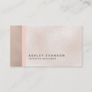 Carte De Visite Élégant Rose Gold Foil Imprimer Colorblock Motif