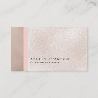 Carte De Visite Élégant Rose Gold Foil Imprimer Colorblock Motif