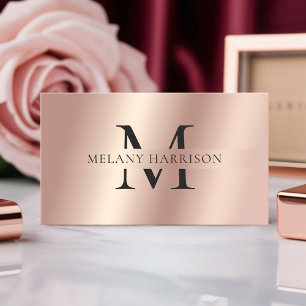 Carte De Visite Élégant Rose Gold Metallic Foil