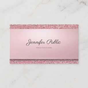 Carte De Visite Élégant Rose Gold Parties scintillant Moderne manu