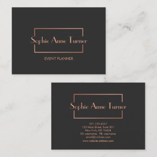Carte De Visite Elégant Rose Or Frame Broken Cadre gris foncé
