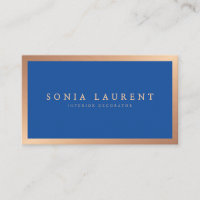 Elégant rose or métallique bleu royal minimaliste