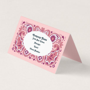 Carte De Visite Elégant rose Paisley Design Tear Drops Daisis