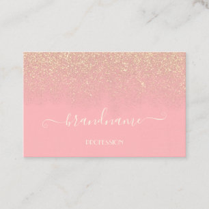 Carte De Visite Élégant rose pâle avec la beauté des pluies de