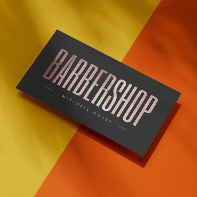 Carte De Visite Elégant Rose Parties scintillant or Barbershop (Créateur téléchargé)