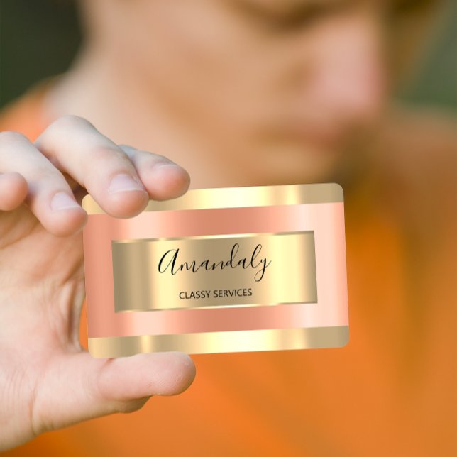 Carte De Visite Élégant Rose professionnel Gold CONSULTING Blogger (Professional Elegant Rose Gold CONSULTING Blogger Business Card)