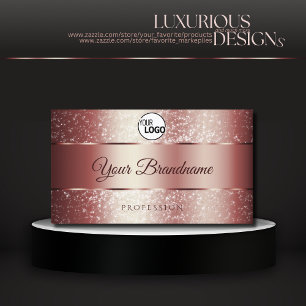 Carte De Visite Élégant Rose Red Sparkle Parties scintillant Logo