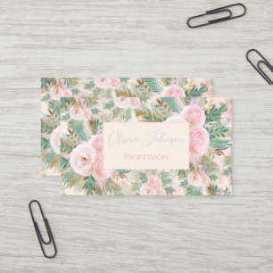 Carte De Visite Elégant rose rose rose rose rose rose Feuilles d'o