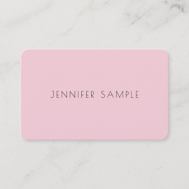Carte De Visite Elégant rose Simple Professionnel Plat Luxe Chic (Devant)