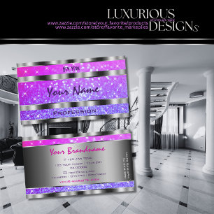 Carte De Visite Élégant rose violet Parties scintillant Étincel