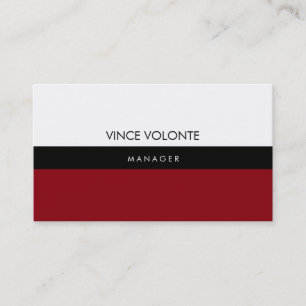 Carte De Visite Élégant Rouge Blanc Noir Noir élégant Professionne