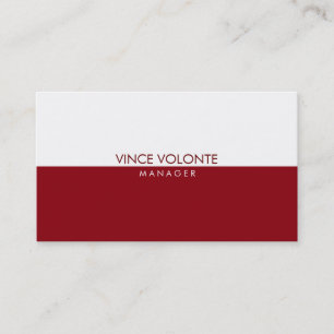 Carte De Visite Élégant Rouge Blanc Professionnel élégant