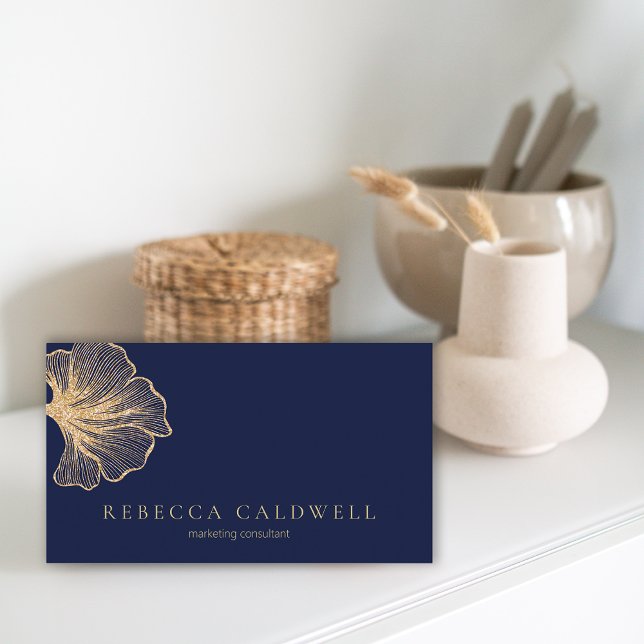 Carte De Visite Élégant Royal Blue Floral QR Code (Elegant Royal Blue Floral QR Code Business Card)