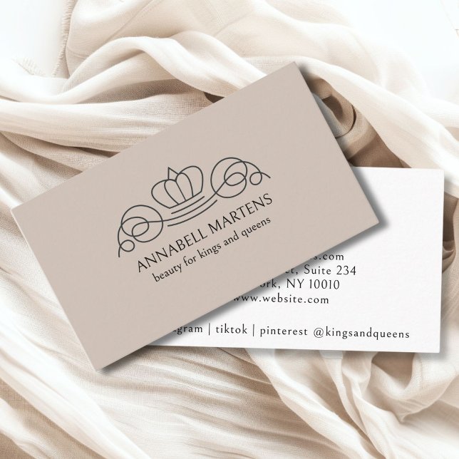 Carte De Visite Elégant, royal, salon, brun clair (Elegant, royal, salon light-brown business card)